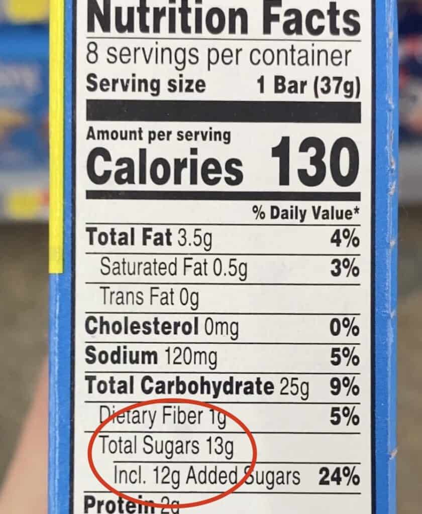 nutrition label